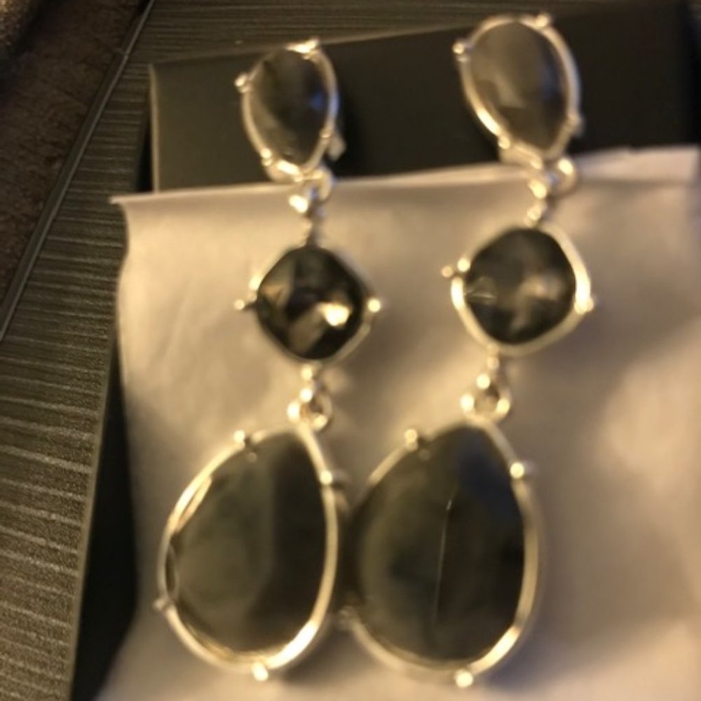 Avon Autumn Romance Drop Earrings Grey. New in box